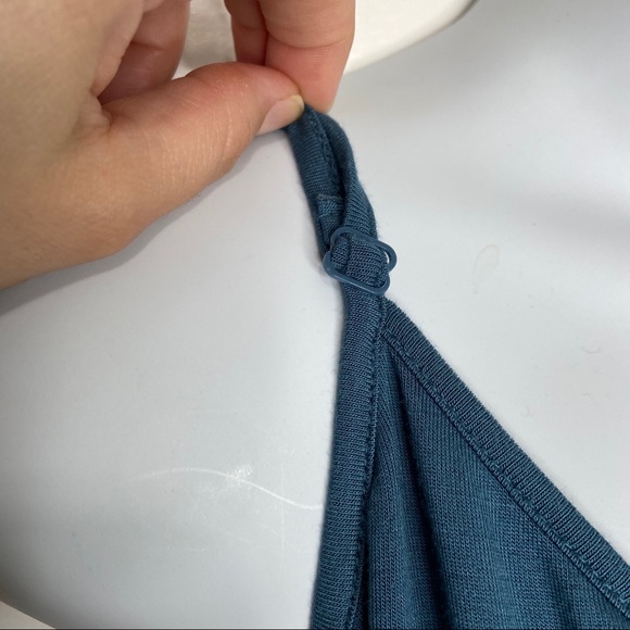 NWT INC International Concepts Blue Knit Ruffle Flounce Tank Top - Picture 7 of 10